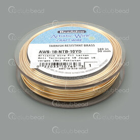 AWS-18-NTB-10YD - Artistic Wire Fil Laiton Anti-ternissement 18 Jauge Doré 9m (9.8vg) Pakistan AWS-18-NTB-10YD,Fils métalliques,Laiton,Laiton,Fils,Tarnish Resistant,18 Jauge,Golden,9m (9.8yd),Pakistan,Artistic Wire,montreal, quebec, canada, beads, wholesale