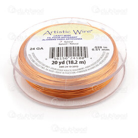 AWS-24-10-20YD - Artistic Wire Copper Wire 24 Gauge Natural Copper 20yards (18.2m) USA AWS-24-10-20YD,fil cuivre,montreal, quebec, canada, beads, wholesale