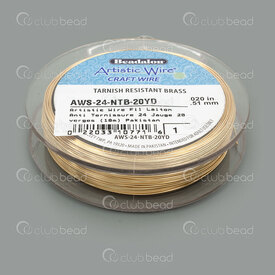 AWS-24-NTB-20YD - Artistic Wire Fil Laiton Anti-ternissement 24 Jauge Doré 18.2m (20vg) Pakistan AWS-24-NTB-20YD,Fils métalliques,Laiton,Laiton,Fils,Tarnish Resistant,24 Jauge,Golden,18.2m (20yd),Pakistan,Artistic Wire,montreal, quebec, canada, beads, wholesale
