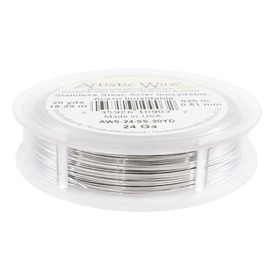AWS-24-SS-20YD - Artistic Wire Stainless Steel 304 Wire Silver Plated 24 Gauge 20 Yards USA AWS-24-SS-20YD,Stainless steel,Stainless Steel 304,Wire,Silver Plated,24 Gauge,20 Yards,USA,Artistic Wire,montreal, quebec, canada, beads, wholesale