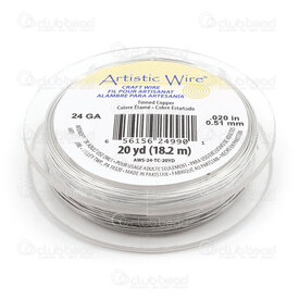 AWS-24-TC-20YD - Artistic Wire Fil Cuivre 24 Jauge 0.51mm Cuivre Étamé 18.2m (20vg) Pakistan AWS-24-TC-20YD,Cuivre,Cuivre,Fils,24 Jauge,0.51mm,Cuivre,Tinned,18.2m (20yd),Pakistan,Artistic Wire,montreal, quebec, canada, beads, wholesale