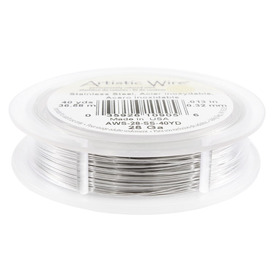 AWS-28-SS-40YD - Artistic Wire Fil Acier Inoxydable 304 28 Jauge 40 Verges É-U AWS-28-SS-40YD,Aluminium,Stainless Steel 304,Fils,28 Jauge,40 Yards,É-U,Artistic Wire,montreal, quebec, canada, beads, wholesale