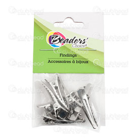 BC1-1709-0202 - Metal Clip Alligator 32mm Nickel 8pcs BC1-1709-0202,Findings,Hair clips,montreal, quebec, canada, beads, wholesale