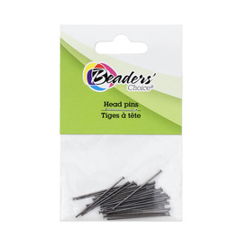 BC1-A-1714-0110 - Beaders' Choice Metal Head Pin 25mm Black Nickel Wire Size 0.7mm 40pcs BC1-A-1714-0110,Findings,Black Nickel,Metal,Head Pin,25MM,Grey,Black Nickel,Metal,Wire Size 0.7mm,40pcs,China,Beaders' Choice,montreal, quebec, canada, beads, wholesale