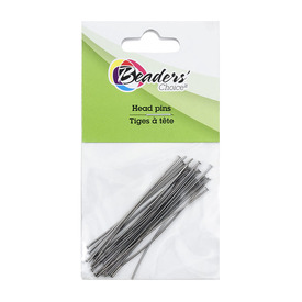 BC1-A-1714-0130 - Beaders' Choice Metal Head Pin 50mm Black Nickel Wire Size 0.7mm 20pcs BC1-A-1714-0130,Findings,Retail packagings,20pcs,Metal,Head Pin,50MM,Grey,Black Nickel,Metal,Wire Size 0.7mm,20pcs,China,Beaders' Choice,montreal, quebec, canada, beads, wholesale