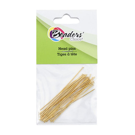 BC1-A-1714-0132 - Beaders' Choice Metal Head Pin 50mm Gold Wire Size 0.7mm 20pcs BC1-A-1714-0132,20pcs,50MM,Metal,Head Pin,50MM,Yellow,Gold,Metal,Wire Size 0.7mm,20pcs,China,Beaders' Choice,montreal, quebec, canada, beads, wholesale
