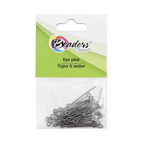 BC1-A-1714-0210 - Beaders' Choice Metal Eye Pin 25mm Black Nickel Wire Size 0.7mm 40pcs BC1-A-1714-0210,Findings,Metal,Eye Pin,25MM,Grey,Black Nickel,Metal,Wire Size 0.7mm,40pcs,China,Beaders' Choice,montreal, quebec, canada, beads, wholesale