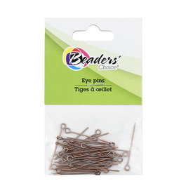 BC1-A-1714-0214 - Beaders' Choice Metal Eye Pin 25mm Antique Copper Wire Size 0.7mm 40pcs BC1-A-1714-0214,Findings,Metal,Eye Pin,25MM,Brown,Antique Copper,Metal,Wire Size 0.7mm,40pcs,China,Beaders' Choice,montreal, quebec, canada, beads, wholesale