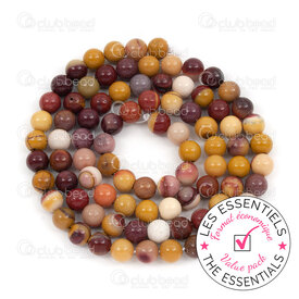 E-1112-0734-4MM - OFF PRICE POLICY Natural Semi-Precious Stone Bead Prestige Round 4.8mm Mookaite 0.5mm Hole 2 X 15in String (app90pcs) Brazil E-1112-0734-4MM,Mookaite,montreal, quebec, canada, beads, wholesale