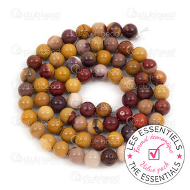 E-1112-0734-6MM - OFF PRICE POLICY Natural Semi-Precious Stone Bead Prestige Round 6mm Mookaite 0.8mm Hole 2 X 15in String (app64pcs) Brazil E-1112-0734-6MM,Mookaite,montreal, quebec, canada, beads, wholesale