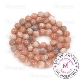 E-1112-0864-A-6mm - HORS POLITIQUE Bille de Pierre Fine Naturelle Prestige Héliolite (Pierre de Soleil) Rond 6mm Trou 0.8mm 2 x Corde de 15po (env64pcs) Inde E-1112-0864-A-6mm,inde,montreal, quebec, canada, beads, wholesale