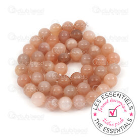 E-1112-0864-A-8mm - HORS POLITIQUE Bille de Pierre Fine Naturelle Prestige Héliolite (Pierre de Soleil) Rond 8mm Trou 0.8mm 2 x Corde de 15po (env45pcs) Inde E-1112-0864-A-8mm,inde,montreal, quebec, canada, beads, wholesale