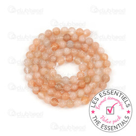 E-1112-0864-B-4mm - HORS POLITIQUE Bille de Pierre Fine Naturelle Prestige Héliolite (Pierre de Soleil) Rond 4mm Trou 0.5mm 2 x Corde de 15po (env90pcs) Inde E-1112-0864-B-4mm,INDEX,montreal, quebec, canada, beads, wholesale