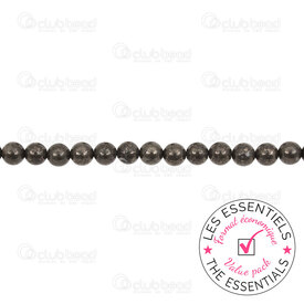 E-1112-0899-6mm - OFF PRICE POLICY Natural Semi-Precious Stone Bead Prestige Round 6mm Pyrite 0.8mm Hole 2 X 15in String (app64pcs) E-1112-0899-6mm,Pyrite,montreal, quebec, canada, beads, wholesale