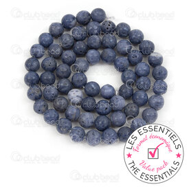 E-1112-09120-6mm - HORS POLITIQUE Bille de Corail Naturel Rond 6mm Bleu Teint Trou 0.8mm 2 x Corde de 15po (env58pcs) E-1112-09120-6mm,pierres bleu,montreal, quebec, canada, beads, wholesale