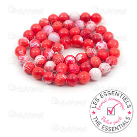 E-1112-0933-8mm - OFF PRICE POLICY Natural Semi Precious Stone Bead Cracked Agate Fushia-White Dyed Round 8mm 0.8mm Hole 10 x 15in String !LIMITED QUANTITY! E-1112-0933-8mm,montreal, quebec, canada, beads, wholesale