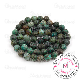 E-1112-0942-6mm - OFF PRICE POLICY Natural Semi Precious Stone Bead Prestige African Turquoise (South Africa) Round 6mm 0.8mm Hole 2 X 15.5" String E-1112-0942-6mm,bille 6mm,montreal, quebec, canada, beads, wholesale