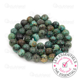 E-1112-0942-8mm - OFF PRICE POLICY Natural Semi Precious Stone Bead Prestige African Turquoise (South Africa) Round 8mm 0.8mm Hole 2 X 15.5" String E-1112-0942-8mm,bille  turquoise,montreal, quebec, canada, beads, wholesale