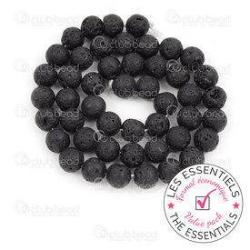 E-1112-0978-8mm - OFF PRICE POLICY Volcanic Lava Stone Bead Round 8mm Black 0.8mm hole 10 x 15in String E-1112-0978-8mm,Beads,Stones,Volcanic,montreal, quebec, canada, beads, wholesale