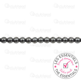 E-1112-1204 - OFF PRICE POLICY Semi-precious Stone Bead Round 6MM Hematite 10 x 15in String E-1112-1204,Semi-precious stones,montreal, quebec, canada, beads, wholesale
