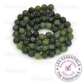 E-1112-1707-6mm - OFF PRICE POLICY Natural Semi Precious Stone Bead Prestige Canada Jade Round 6mm 0.8mm Hole 2 X 15.5in String E-1112-1707-6mm,jade,montreal, quebec, canada, beads, wholesale