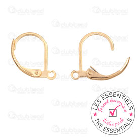 E-1720-0011-100GL - OFF PRICE POLICY Stainless Steel 304 Leverback Earring 10x14mm Gold Plated With Loop 100pcs E-1720-0011-100GL,Findings,Earrings,Stainless steel,montreal, quebec, canada, beads, wholesale