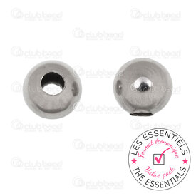 E-1720-0130-H - PRIX NET Acier Inoxydable 304 Bille Rond 7.5x8mm Creux Trou 3mm Naturel 100pcs E-1720-0130-H,Acier inoxydable,montreal, quebec, canada, beads, wholesale