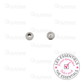 E-1720-240101-06H - PRIX NET Acier Inoxydable 304 Bille Rond 2x2.5mm Creux Trou 0.8mm Naturel 1000pcs E-1720-240101-06H,Acier inoxydable,montreal, quebec, canada, beads, wholesale