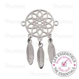 E-1720-2652-20 - OFF PRICE POLICY Spiritual Stainless Steel Link Dream Catcher 29.5x17.5x1mm with 1mm Loop 10pcs Natural E-1720-2652-20,Findings,Stainless Steel,montreal, quebec, canada, beads, wholesale