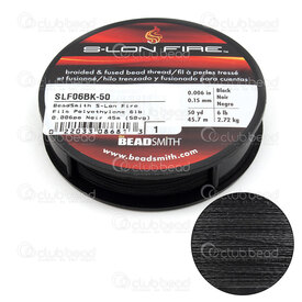 SLF04BK-50 - BeadSmith S-Lon Fire Polyethylene Thread 4lb 0.005in Black 45m (50yd) SLF04BK-50,Weaving,Threads,S-Lon Fire,montreal, quebec, canada, beads, wholesale