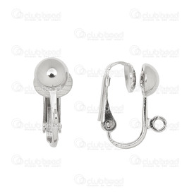 T-1708-0330 - Metal Leverback Clip Earring With 6mm Half Sphere Nickel 1 Loop 50pcs T-1708-0330,Nickel,Metal,Leverback Clip Earring,With 6mm Half Sphere,Grey,Nickel,Metal,1 Loop,50pcs,China,montreal, quebec, canada, beads, wholesale