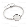Stainless Steel 304 Bangle with 20mm Bezel Cup Natural 5pcs 4007-0214-4820