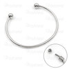 Stainless Steel 304 Bangle Bracelet 6in (15cm) with Screw-On Bead 6mm Natural 2pcs 4007-0214-56
